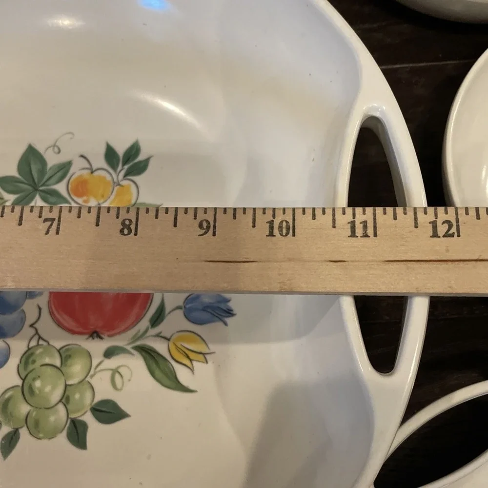 Lenox Ware Melamine Fruit Floral‎ Salad Bowl Set Of 9 St Louis Vintage Handles